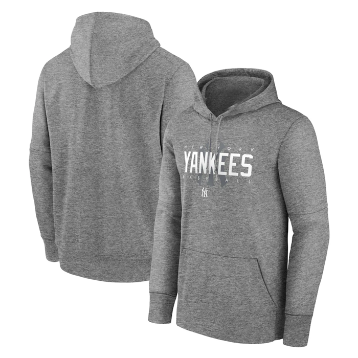 Men's New York Yankees Grey Pregame Performance Pullover Hoodie